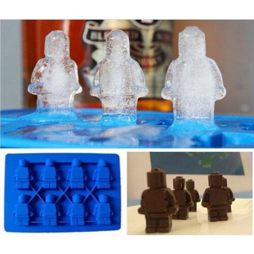 100pcs/lot Robot Ice Mold Silicone Mold Cooking Tools Cookie Cutter Ice Molds Ice Cube Tray