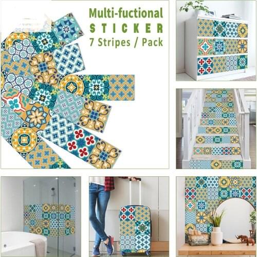 21*100cm*7pcs Lisbon Hometown Laptop Sticker Cabinet Sticker Waterproof Floor Sticker For Kitchen Bathroom Wallpaper