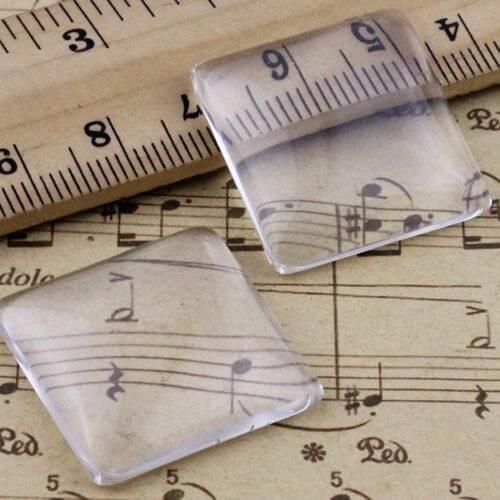 30x30mm Thickness:7mm Square Flat Back Clear Glass Cabochon Dome Cameo Jewelry Finding 2pcs/lot (K02924)