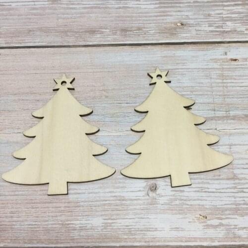 50x free shipping laser cut wood christmas tree ornament party decoration