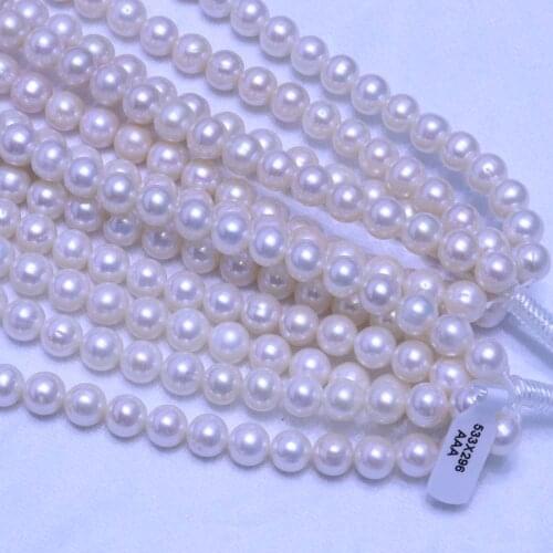 AA++ wholesale 5 strands 9.5-10,5mm white real freshwater pearl lots