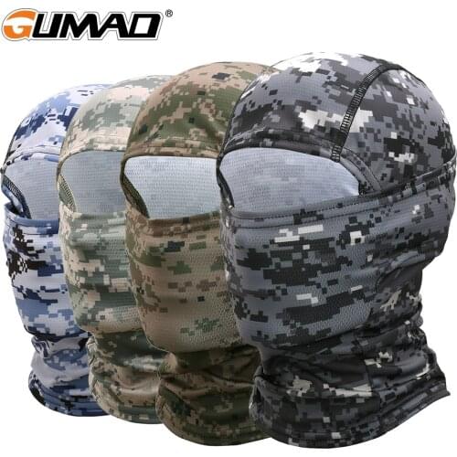 Army Military Tactical Airsoft Balaclava Full Face Mask Anti-UV Multicam Camo Cycling Fishing Paintball Hiking Helmet Cap Men