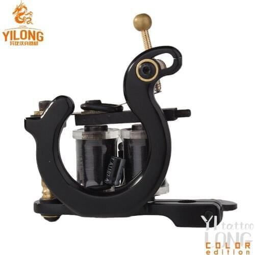Free Shipping 1 pcs Pure Copper Tattoo Guns 10 Wraps Liner And Shader Top Quality Tattoo Machine Set