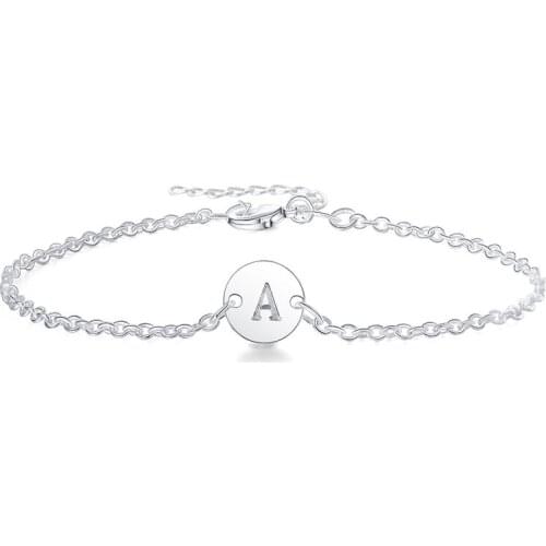 925 Sterling Silver English Alphabet Tag Chain Bracelet For Women Wedding Engagement Party Fashion Jewelry