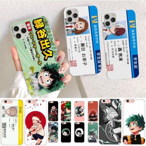 YNDFCNB My Hero Academia Midoriya Phone Case for iPhone 11 12 pro XS MAX 8 7 6 6S Plus X 5S SE 2020 XR case