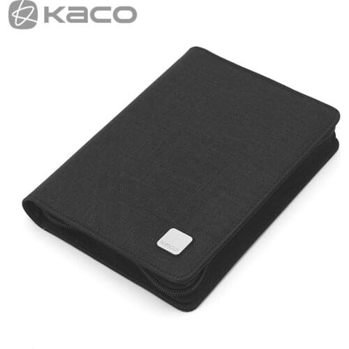 Black KACO Fountain Pen Case 10 Slots Canvas Pouch Pencil Case Bag Storage for Rollerball Pen Waterproof Office Business Style