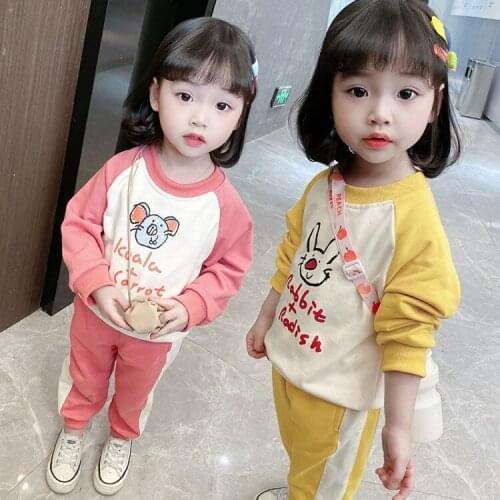 2021 Spring And Autumn New Children Clothes Baby Cartoon Long Sleeve Sweater + Long Pants Trousers Two Pieces Set