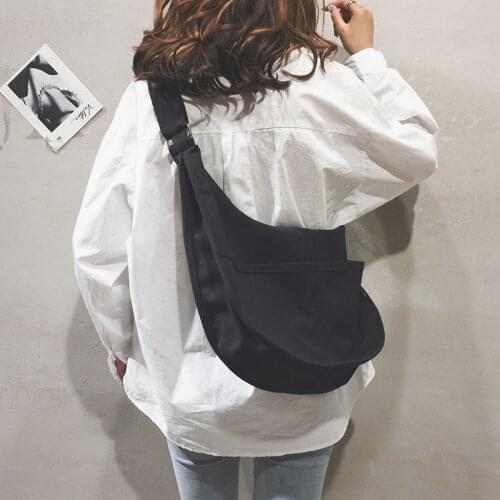 Canvas bag Japanese Korean ulzzang female student shoulder bag literary fan mailman bag ins slung bag