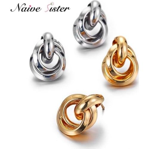 Personality Knot Drop Earrings for Women Cute Girls Ladies Alloy Jewelry Fashion Party Anniversary Cocktail Promise Love Gift