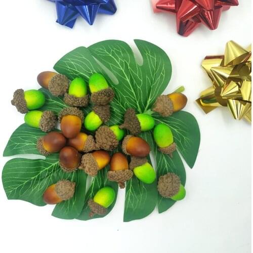 10pcs Artificial Lifelike Small Acorn Plant Decoration Oak Nut Fake Fruit Realistic Home Ornament DIY Wedding Party Table Decor