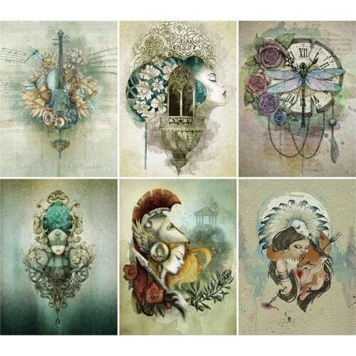 KAMY YI Knight Female Diamond Painting Landscape Cross Stitch 5D Diy Full Diamond Embroidered Mosaic Artist Home Decoration