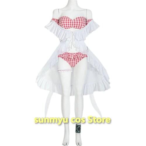 Arknights Eyjafjalla Swimwear Swimming Outfits Swimsuits Cosplay Costume Halloween