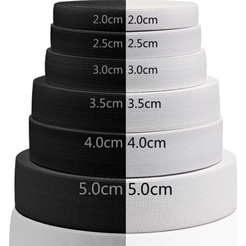XUNZHE New 5 meters white and black 20cm-50cm 6 sizes highest nylon band elastic sewing garment accessories DIY accessories