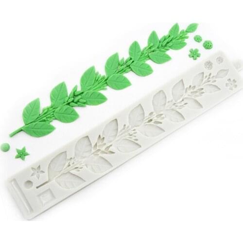 Minsunbak Hot Sale Jasmine With Leaf Rose Three-Dimensional Silicone Mold Fondant Cake Edge Decoration Chocolate Baking Tool