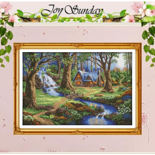 The cabin in the forest Pattern Counted Cross Stitch 11CT 14CT Cross Stitch Set Wholesale Cross-stitch Kit Embroidery Needlework