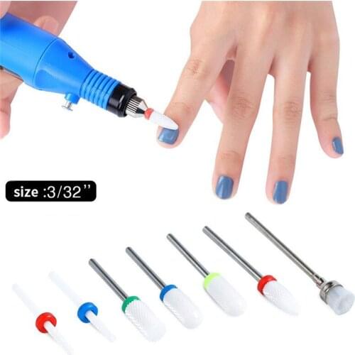 Combined Milling Cutters Set For Manicure , Ceramic Nail Drill Bits Kit Electric Removing Gel Polishing Tools