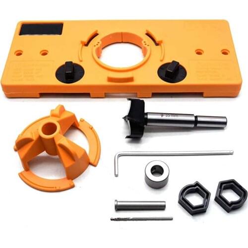 NEW Concealed 35MM Cup Style Hinge Jig Boring Hole Drill Guide + Forstner Bit Wood Cutter Carpenter Woodworking DIY Tools