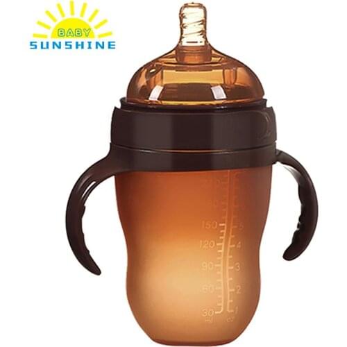 NEW Baby Silicone Bottle 250ml food grade silicone Anti Colic Air Vent Wide Neck Natural Nursing Feeding Bottle for Baby Product