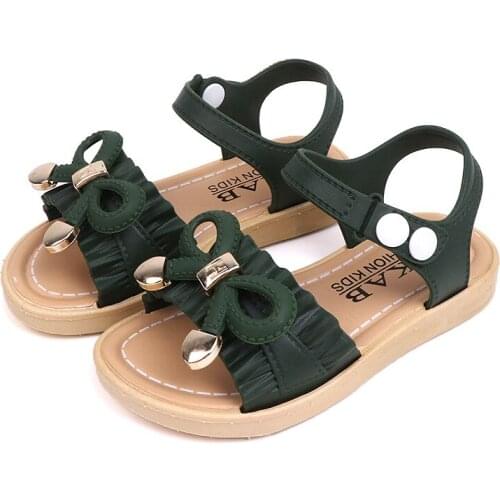 2020 New Girls Princess Sandals Summer Kids Flat Shoes Adorable Bows Open Toe Children Sandals for Little Girls Toddler Shoes