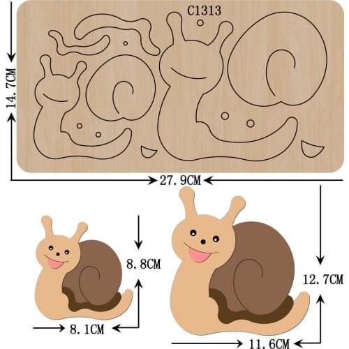 New snails Wooden die Scrapbooking C-1313 Cutting Dies Multiple sizes