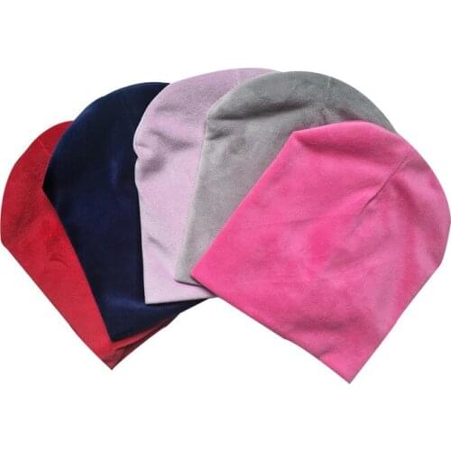 2020 New Spring Autumn Warm Cotton Baby Hat Girls Boys Toddler Velvet Kids Caps Candy Color Lovely Baby Beanies Accessories