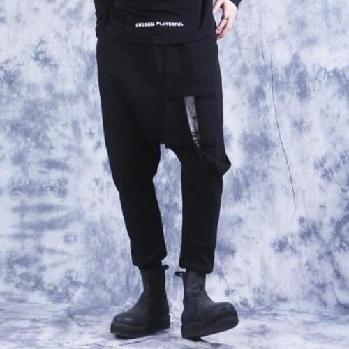 New pants male of the trend mens condolences plus velvet feet casual pants loose tide brand beam feet big pants winter