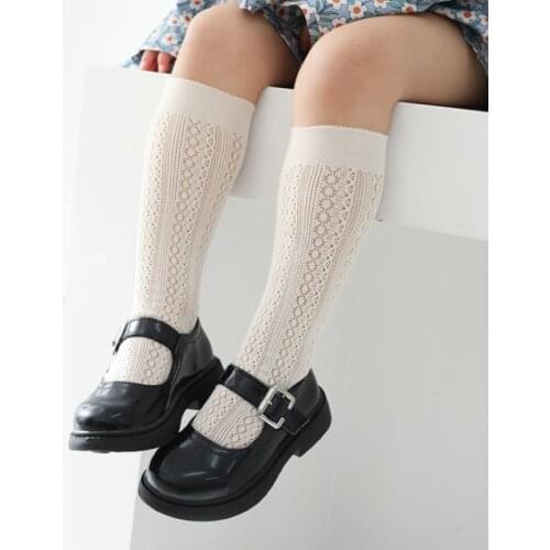 New Baby Girls Socks Long Socks Kids Knee Length Soft Cotton Baby Socks Kids 3-8 Years Knee High summer thin Socks