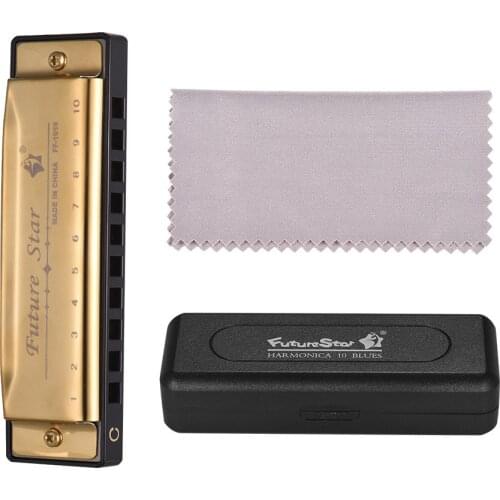 C Key Diatonic Harmonica Mouthorgan with ABS Reeds Mirror Surface Design 10 Holes Blues Harmonica Gift