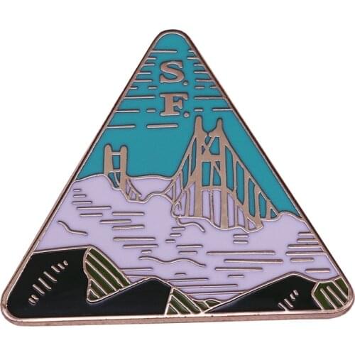 San Francisco Golden Gate Bridge enamel pin wonderful travel landscape jewelry