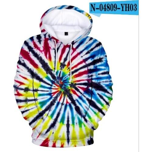 Personality Men/Women/boy Colorful Tie Dye Hoodies Sweatshirt Casual Magic Swirl Pattern 3D Sweat Tops Crewneck Hip Hop 3D Coats