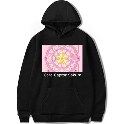 Sakura Card Captor Hoodie Japan Anime Women Men Hip Hop Sweatshirts Thin Velvet Warm Harajuku Printed Hooded Tops Clothes Jacket