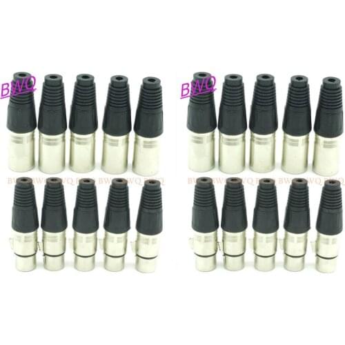 Hight quality copy 20PCS/LOT NC3FXX-B & NC3MXX-B Male Female 3 Pin XLR Connector with 10 PCS NC3MXX & 10 PCS NC3FXX