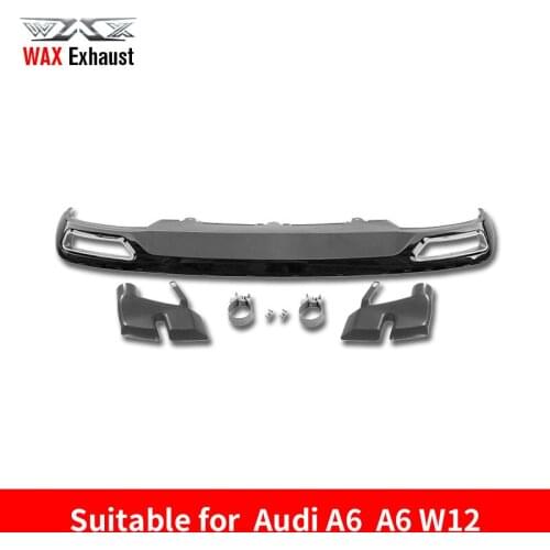Wholesale Rear Diffuser With Exhaust Tip For Audi A6 Upgrade Converted To A6 W12
