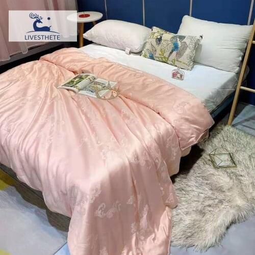Liv-Esthete Women 100% Silk Jade Quilt Duvet Comforter Queen King Quilt Filling Nature Silk Healthy For Deep Sleep Home Textile