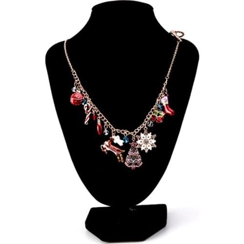Christmas Necklaces for Women Snowflake Pumpkin Pendant Necklace Cute Deer Spider Jewelry Halloween Ornaments Party Accessories