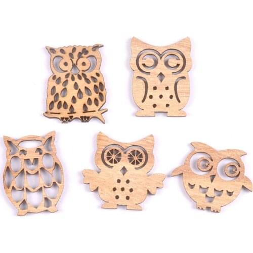 2018 new vintage mixed Owl HandMade Wood Scrapbooking Diy Craft Home decoration handcraft 10pcs MT1823