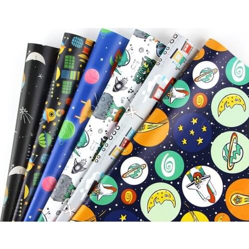 10pcs thick Cartoon Space Planet Gift Paper Childrens Day Gift Wrapping Paper Products Toy Gift Wrapping Paper 50X70CM