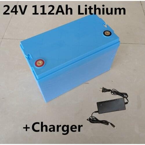 24V 100Ah 112Ah 120Ah lithium li ion batgtery pack with BMS for home ESS telecom solar power UPS backup power truck+5A charger