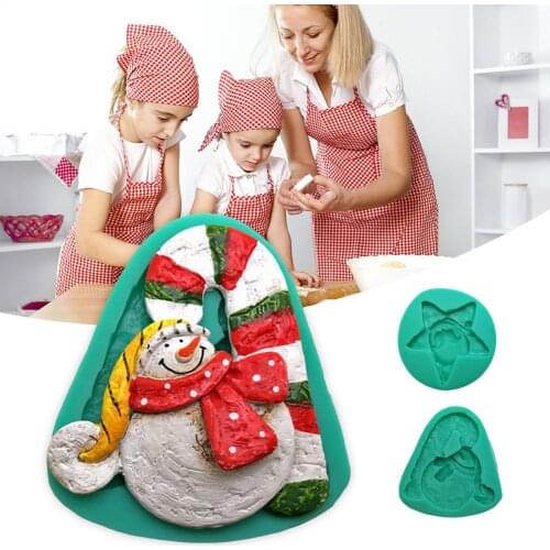 3D Christmas Santa Claus Silicone Mold Fondant Chocolate Cake Mold for Home Christmas Decorations