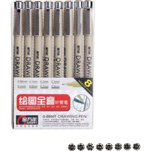8Pcs Pigma Micron Sketch Marker Pen Art Pen Black Pigment Liner Neelde Drawing Pen For Drawing Sketching Writing Hook