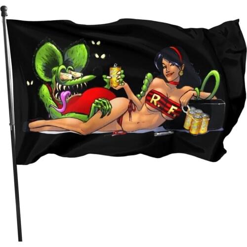 90x150cm Rat Fink Flag with grommet outdoor and indoor banner flag custom