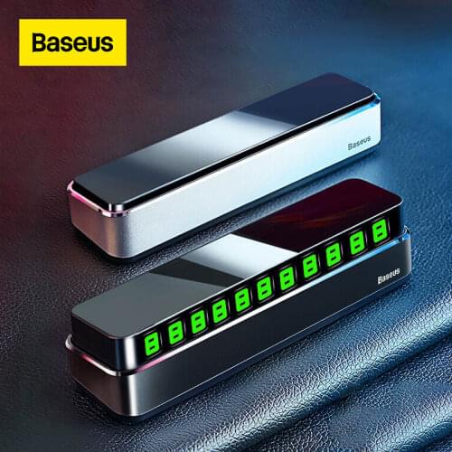 Baseus Car Phone Number Temporary Parking Card Hidden Luminous Auto Accessories Plates Car Park Stop Multiple Characters