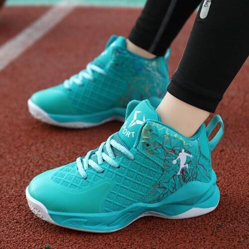Boys Basketball Shoes New Fashion Leather Waterproof Kids Jordan Shoes Outdoor High-top Shock Absorption Children Sport Shoes