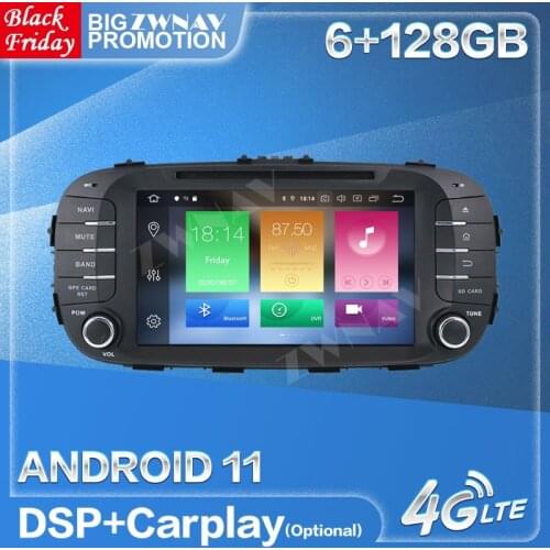 Carplay 6+128G Android 11 Radio Receiver for KIA Soul 2014 2015 2016 2017 Car GPS Multimedia Audio Stereo Video Player Head Unit