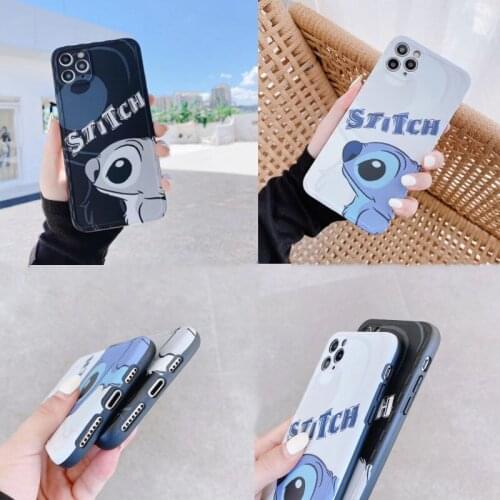 Disney Stitch Cartoon Shockproof Phone Case for IPhone 7 8Plus X Xr Xs Max 11 12 Promax Shockproof Soft Shell Halloween Gift