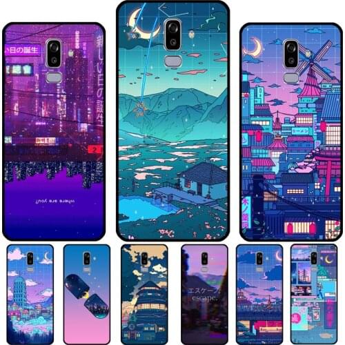 Vaporwave Village Aesthetic For Samsung Galaxy A3 A5 J1 J3 J5 J7 2016 2017 J4 J6 A6 A8 Plus A7 A9 J8 2018 Phone Case