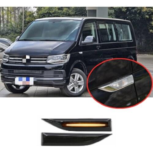Suitable for VW Volkswagen T6 Transporter Multivan MK VI SG SF Smoke Black Dynamic LED Indicator Side Marker Signal Light