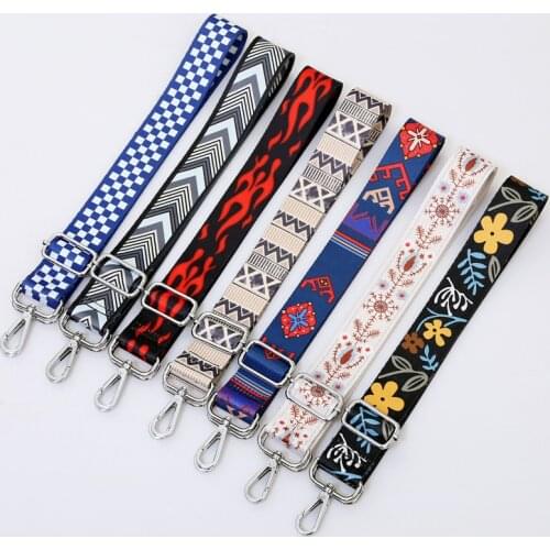 Flower DIY Womens Bag Strap Shoulder Bag Hanger Colored Belt Bag Strap Accessories Adjustable Rainbow Handbag Strap Decorative