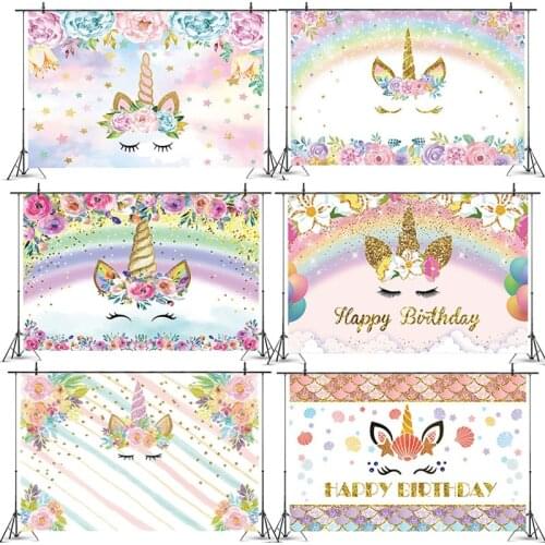 Unicorn Magical Birthday Party Decoration Background Happt Birthday Party Decoration For Kids Baby Shower Supplies