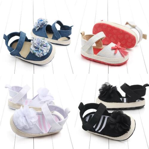 Emmababy Infant Baby Girl Shoes Floral Anti-Slip Soft Sole Hook Kids Toddler Infant Baby Girl Kids Shoes 3-11M 4 Color